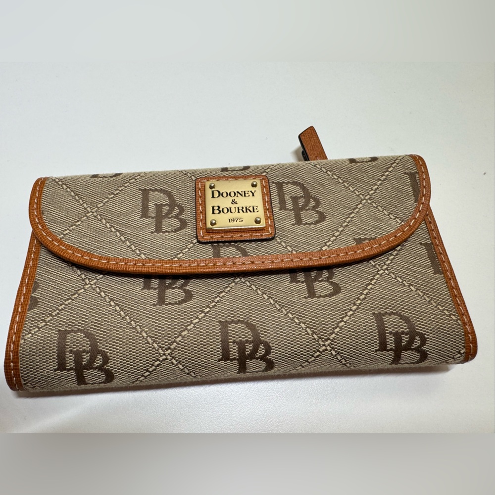 Dooney & Bourke Brown and Tan Women's Wallet - Picture 1 of 7